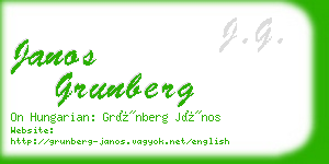 janos grunberg business card